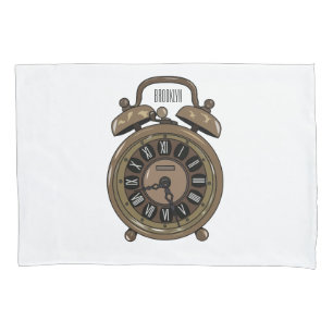 Alarm clock cartoon illustration pillowcase