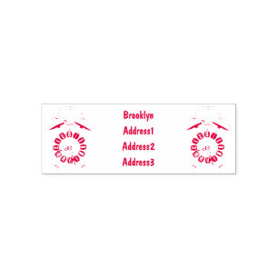 Alarm clock cartoon illustration self-inking stamp