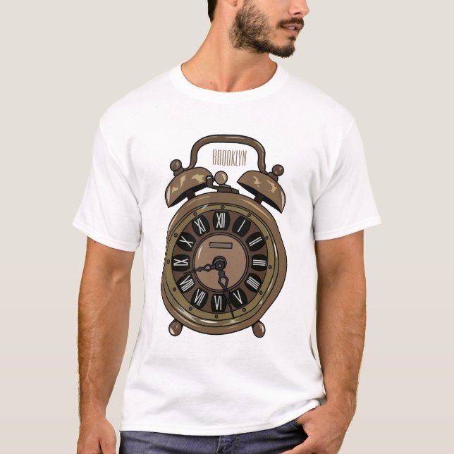 Alarm clock cartoon illustration T-Shirt (Front)