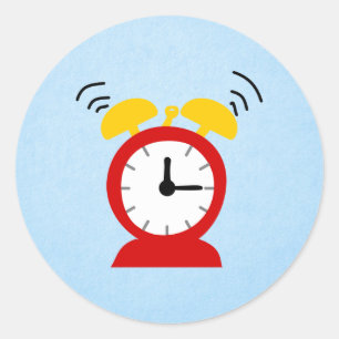 Alarm Clock Classic Round Sticker