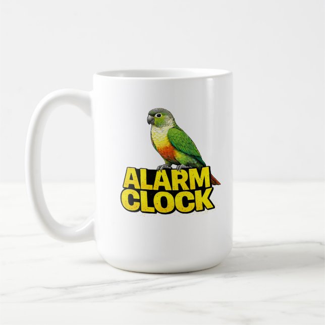 Alarm Clock Green Cheek Conure Coffee Mug (Left)