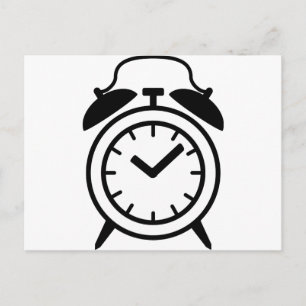alarm clock icon postcard