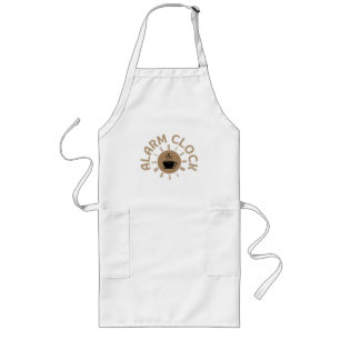ALARM CLOCK RETRO MORNING COFFEE LOVER LONG APRON