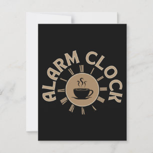 ALARM CLOCK RETRO MORNING COFFEE LOVER POSTCARD