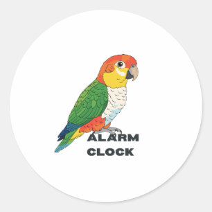 Alarm Clock Sun Conure – Loud Parrot Design Classic Round Sticker