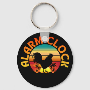 ALARM CLOCK VINTAGE MORNING ROOSTER CHICKEN KEY RING
