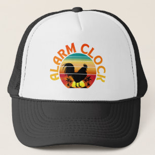 ALARM CLOCK VINTAGE MORNING ROOSTER CHICKEN TRUCKER HAT