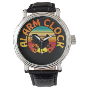 ALARM CLOCK VINTAGE MORNING ROOSTER CHICKEN WATCH
