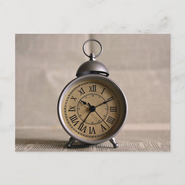 Alarm clock with roman numerals postcard (Front)