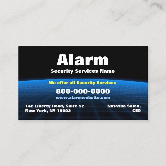 Alarm Security Tech Business Card (Front)