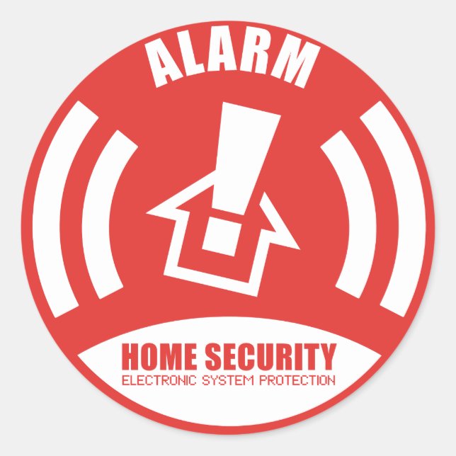Alarm sticker warning security home (Front)