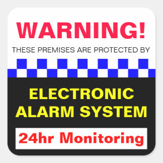 Alarm Warning Sticker