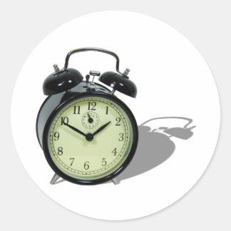 AlarmClock041109shadows Classic Round Sticker
