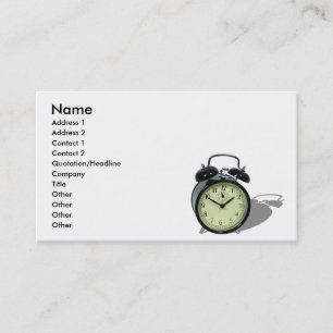 AlarmClockCard, Name, Address 1, Address 2, Con... Business Card
