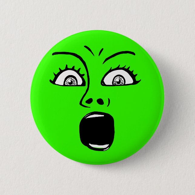 ALARMED! - Green 6 Cm Round Badge (Front)
