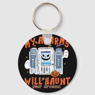 Alarms Will Haunt Dreams Funny ICU Nurse Halloween Key Ring