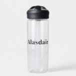 Alasdair Mens Name, Water Bottle<br><div class="desc">Pictured In Black Is The Mens Name Alasdair.</div>