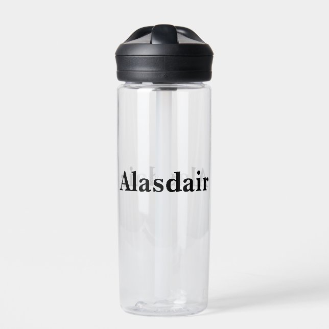 Alasdair Mens Name, Water Bottle (Front)