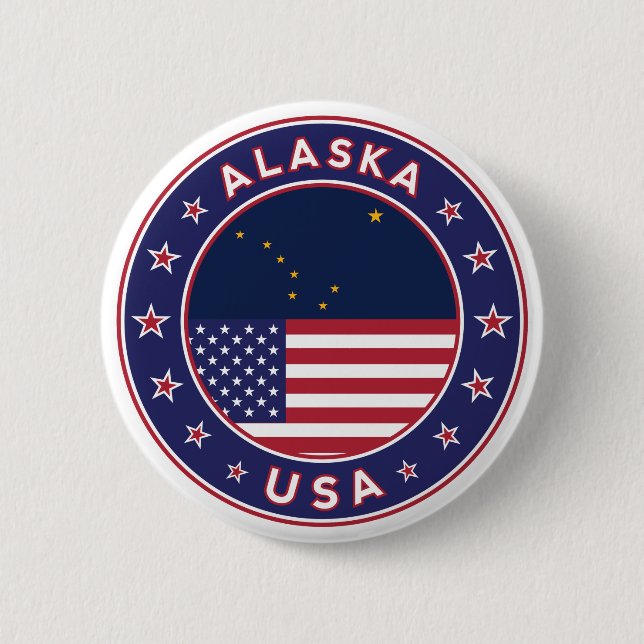 Alaska 6 Cm Round Badge (Front)
