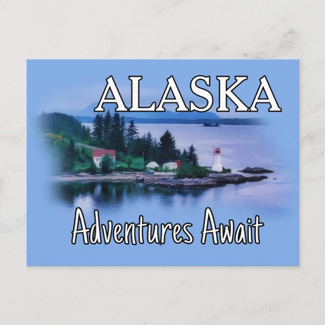 Alaska Adventure Awaits Postcard (Front)