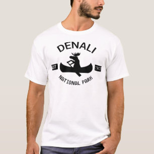Alaska AK Moose Canoe Denali National Park  T-Shirt