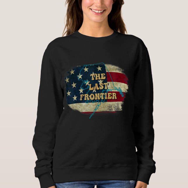 Alaska Ak Us Flag Motto Pul Sweatshirt (Front)