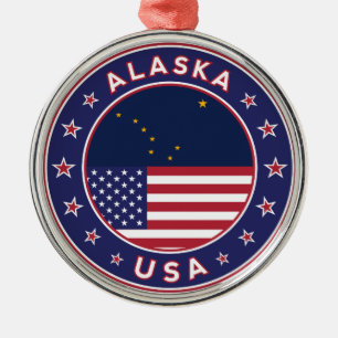 Alaska, Alaska t-shirt, Alaska sticker, Alaska bag Metal Ornament