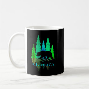 Alaska - Alaskan Northern Light Trees with Bear Coffee Mug