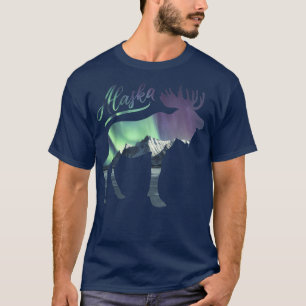 Alaska Alaskan Wildlife Moose Aurora Borealis The T-Shirt