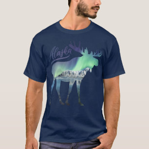 Alaska Alaskan Wildlife Moose Aurora Borealis The T-Shirt