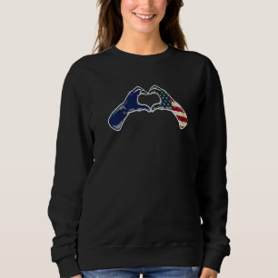 Alaska American USA Flag  USA Alaskan Heartbeat Sweatshirt