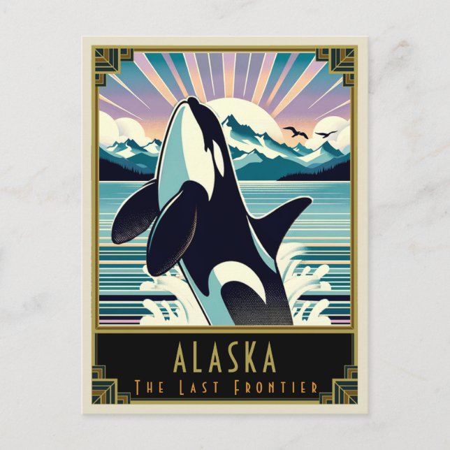 Alaska | Art Deco Postcard (Front)