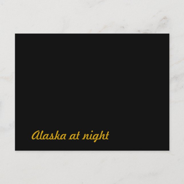 Alaska at night postcard (Front)