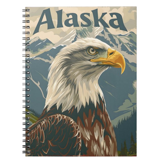 Alaska Bald Eagle Vintage Notebook (Front)