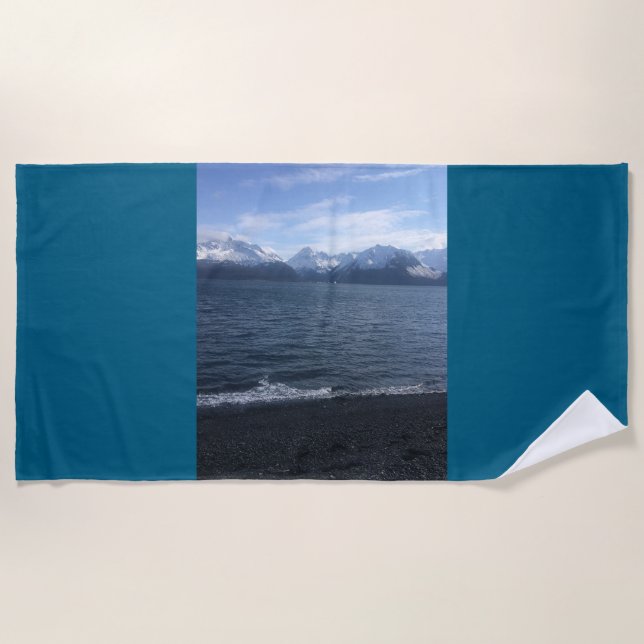 Alaska Beach Vibes: Rugged Beach Towel (Front)
