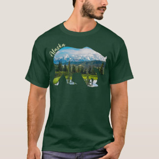 Alaska Bear - Grizzly Bear With Alaska Mountains 4 T-Shirt