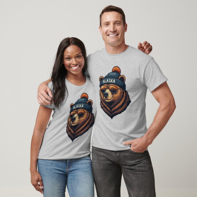 Alaska Bear with Beanie  T-Shirt (Unisex)