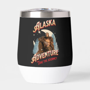 Alaska Bigfoot Adventure Retro Wilderness Art