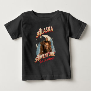 Alaska Bigfoot Adventure Retro Wilderness Art Baby T-Shirt