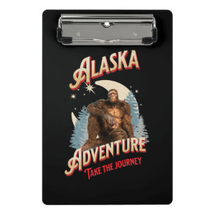 Alaska Bigfoot Adventure Retro Wilderness Art Mini Clipboard