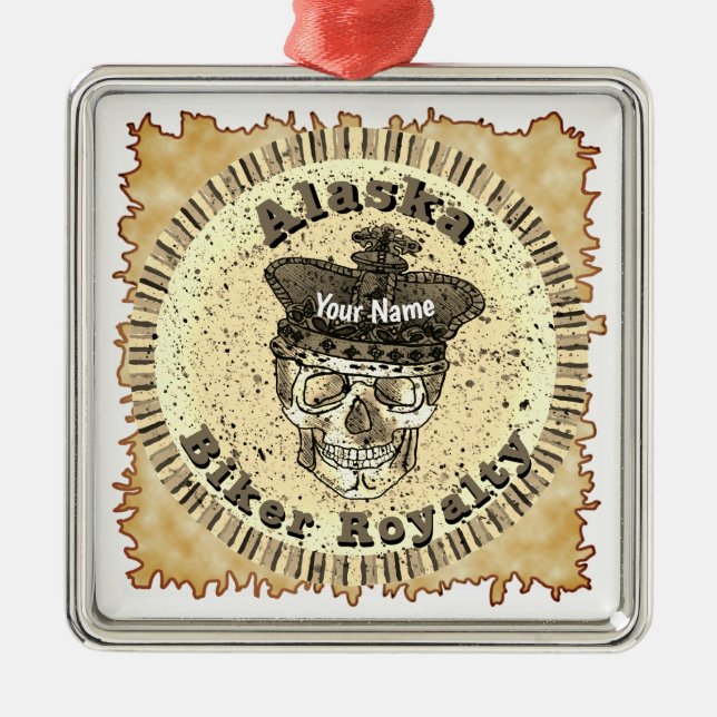 Alaska Biker  Metal Ornament (Front)