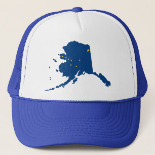Alaska Blue Snap Back Mesh Trucker Hat
