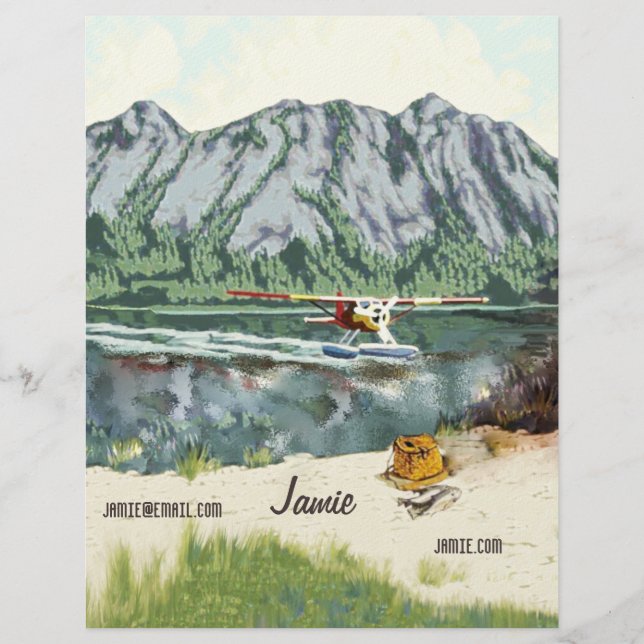 Alaska Bush Plane And Fishing Travel Custom Letterhead (Front)
