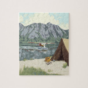 Alaska Bush Plane And Fishing Travel Jigsaw Puzzle