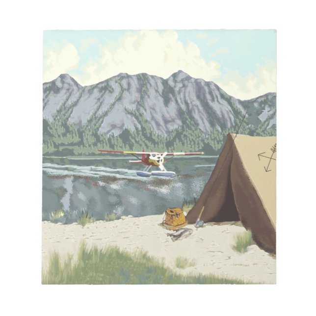 Alaska Bush Plane And Fishing Travel Notepad (Front)