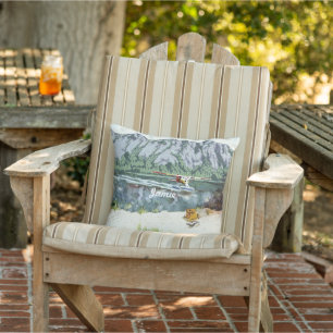 Alaska Bush Plane And Fishing Travel Outdoor Cushion
