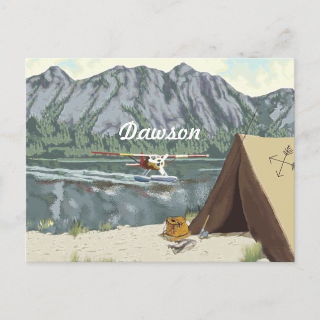 Alaska Bush Plane And Fishing Travel Postcard (Front)