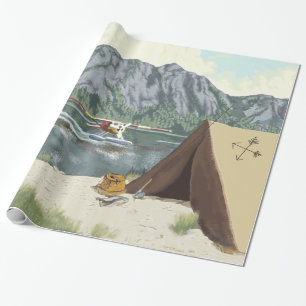 Alaska Bush Plane And Fishing Travel Wrapping Paper