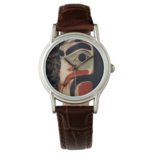 Alaska Carved Wooden Totem Pole Photo Designed Watch