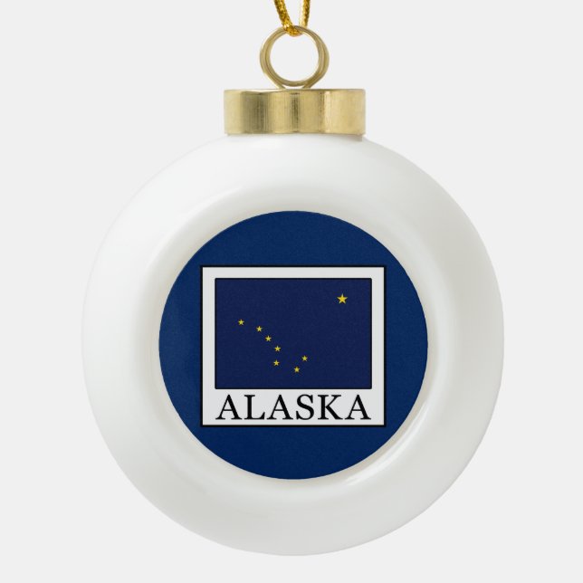 Alaska Ceramic Ball Christmas Ornament (Front)